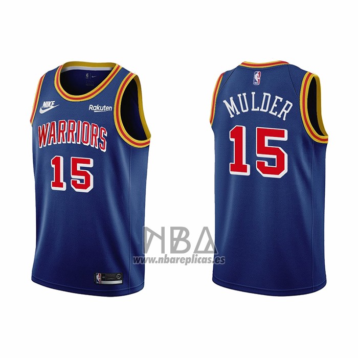 Camiseta Golden State Warriors Mychal Mulder NO 15 75th Anniversary Azul